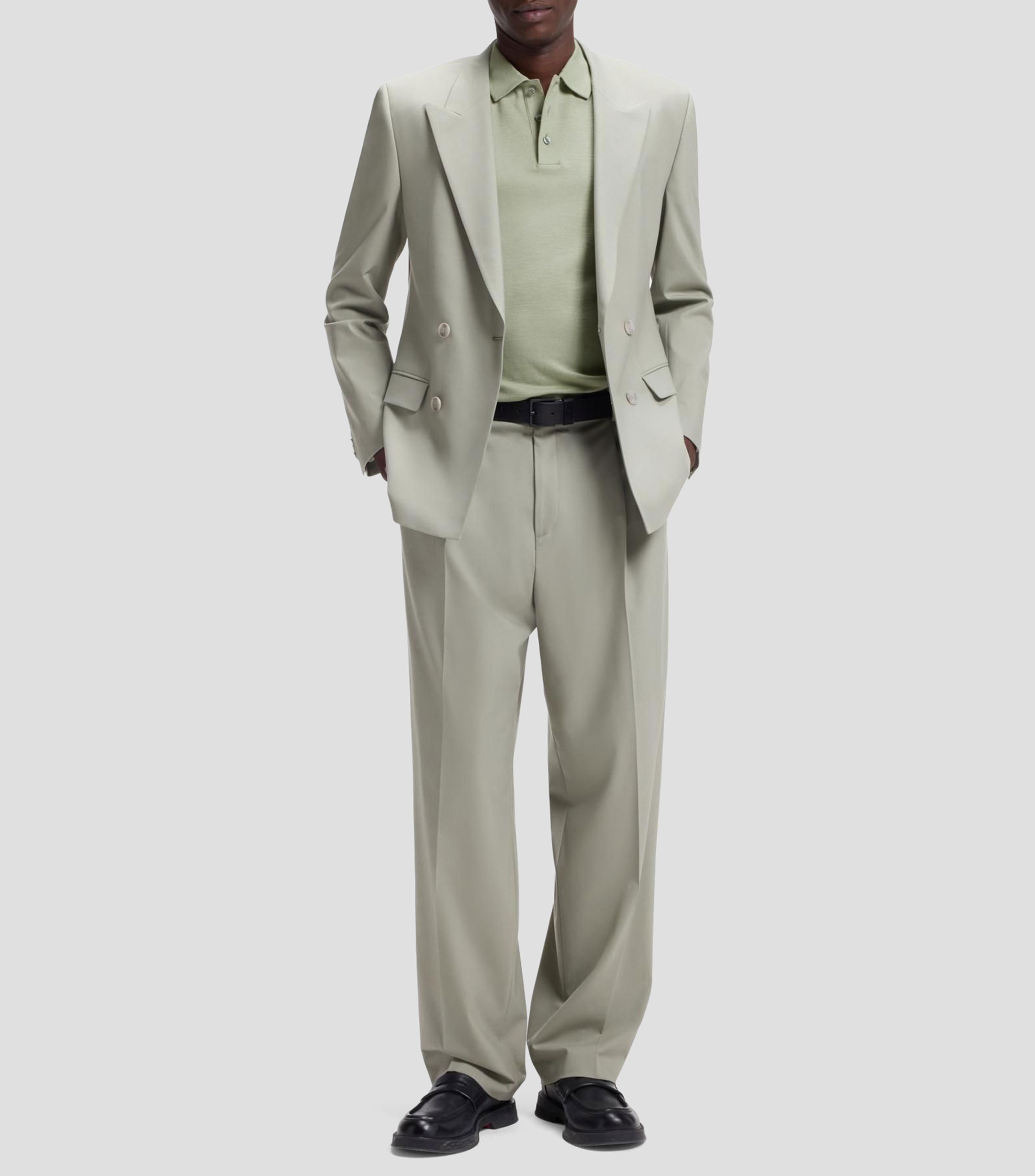 Polo slim en interlock flameado Hombre